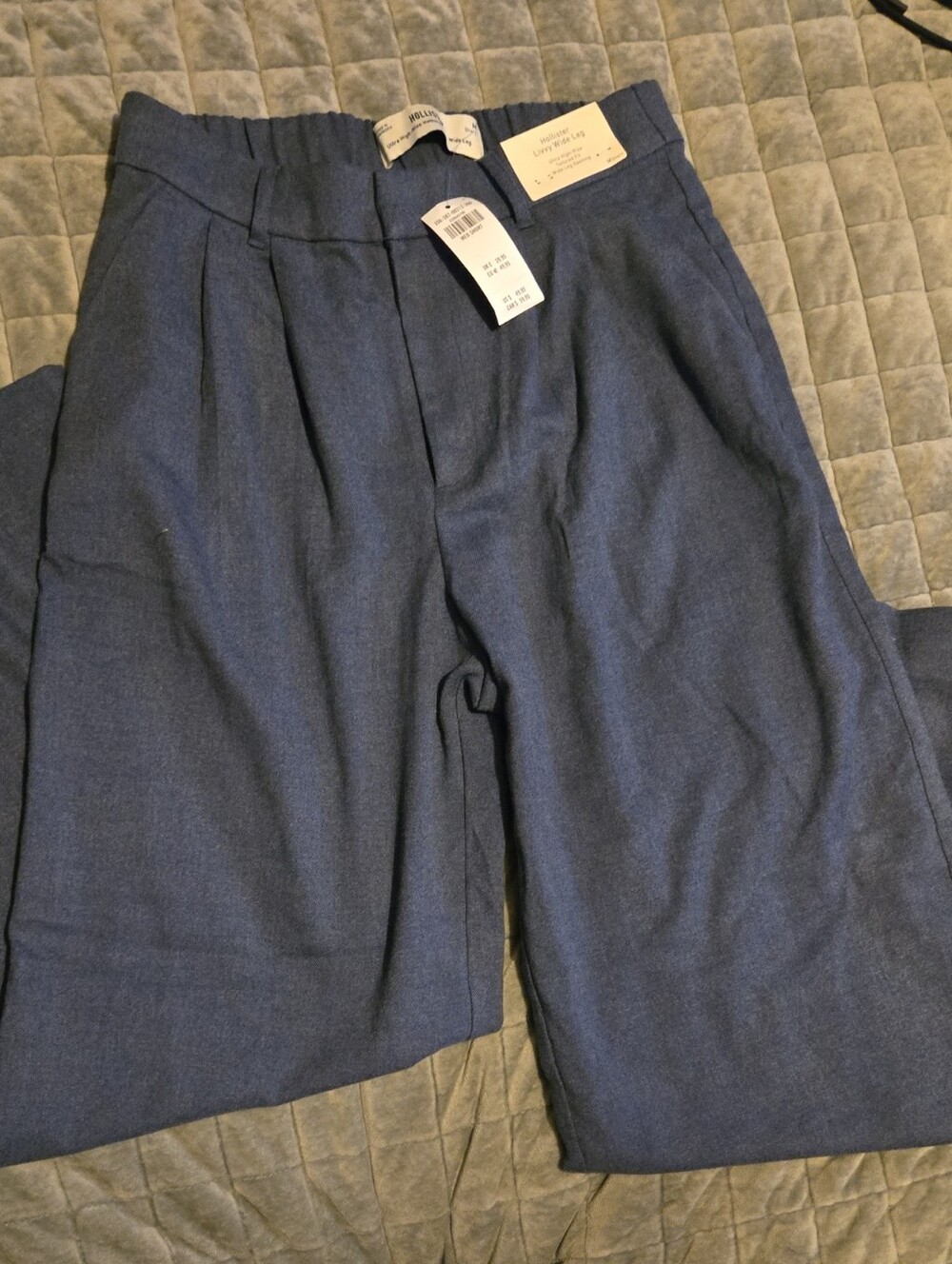 Hollister Women's Dark Blue Pleated Dress Pants